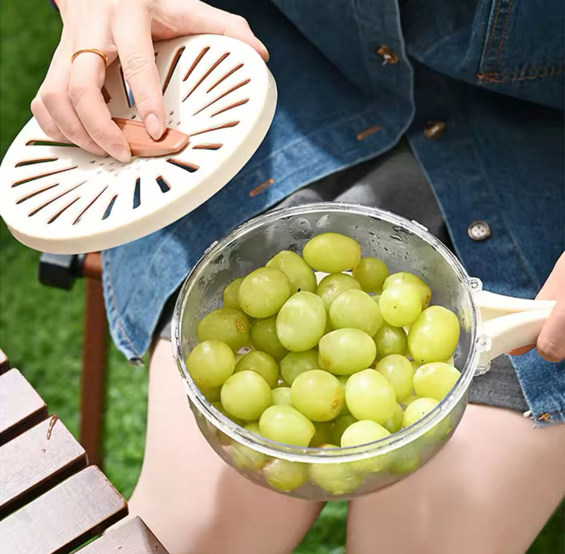 Foldable Fruit Drain Basket With Lid, Salad Mixing Vegetable Washing Bowl, Household Draining Bowl, Refrigerator Food Storage Container, Multipurpose Drain Basket With Adjustable Cover and Handle Foldable Fruit Drain Basket With Lid, Salad Mixing Vegetable Washing Bowl, Household Draining Bowl, Refrigerator Food Storage Container, Multipurpose Drain Basket With Adjustable Cover and Handle